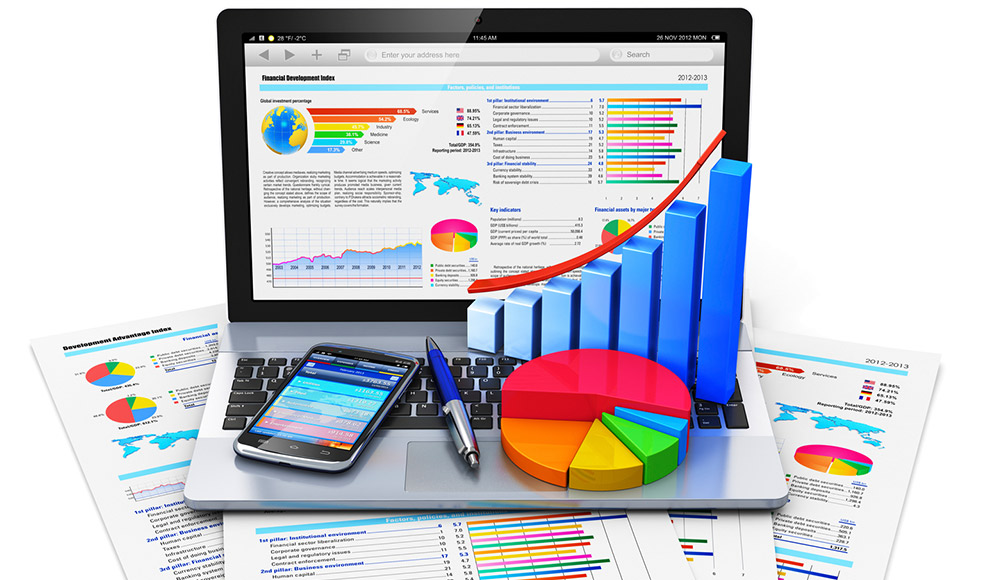 Laptop Showing Charts