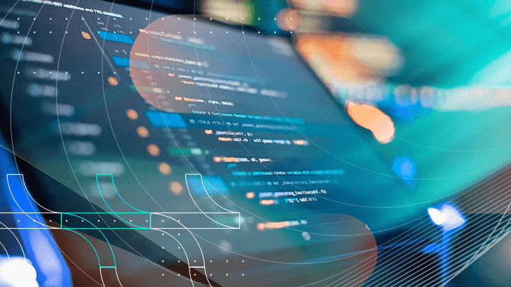 Programming code on a computer screen, part of the development process.