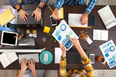 crowded office desk