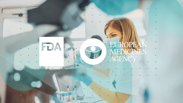 Image with logos of the FDA and European Medicines Agency (EMA).