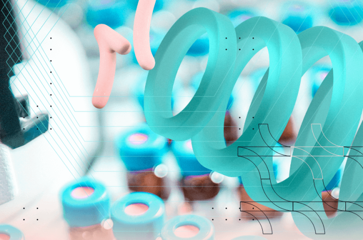 Abstract illustration of technological innovations in medicine and pharma